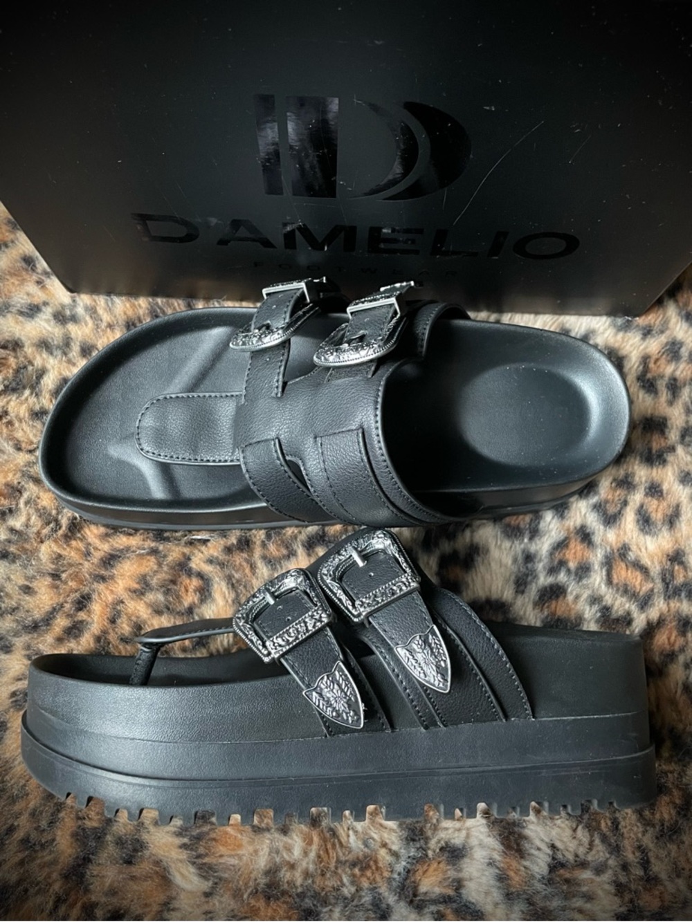 Gothic Chunky Platform Buckle Sandals women's 7